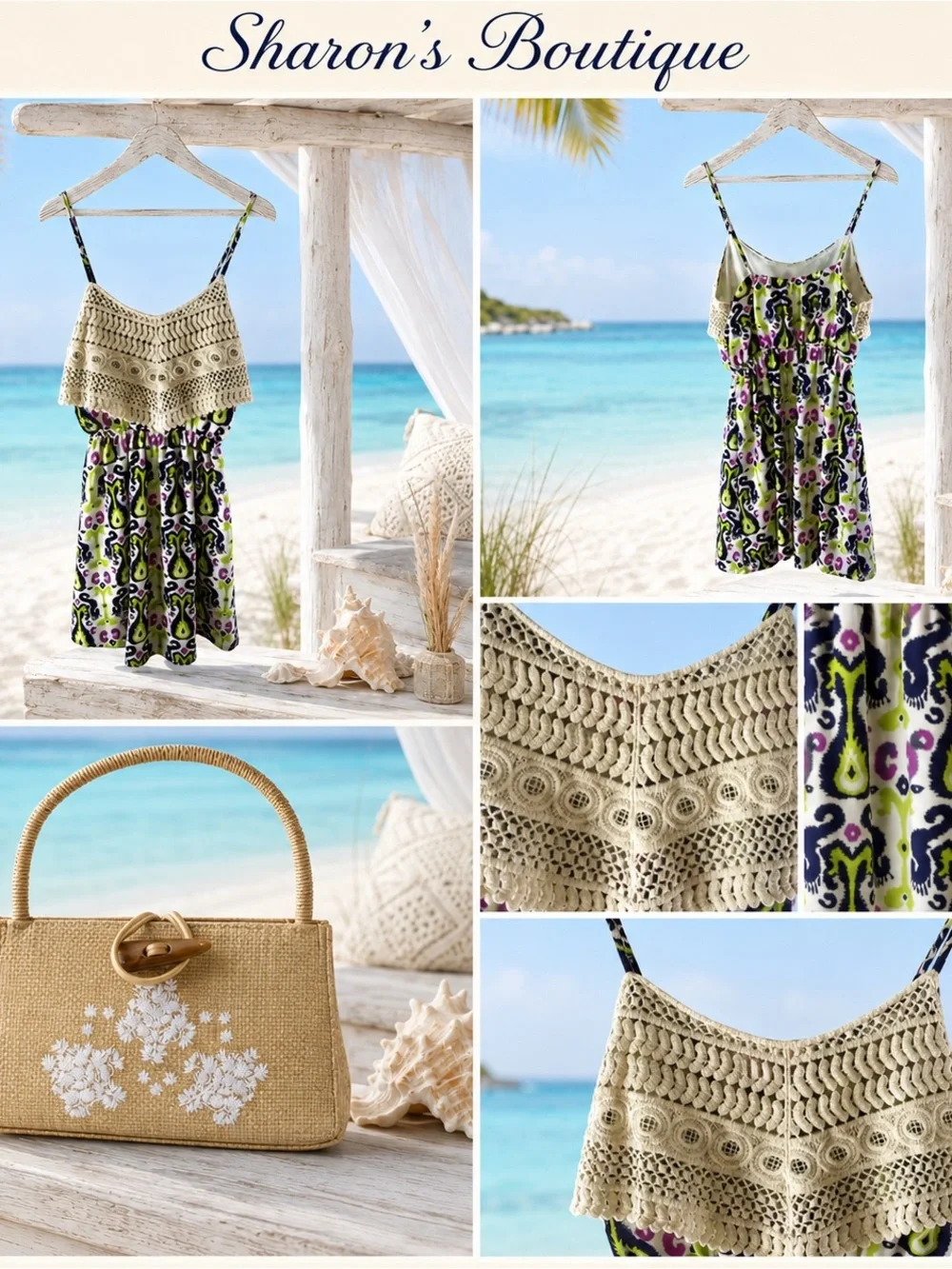 TITLE: Peach Love Girls 7-8 Crochet Sundress Rachel Zoe Purse NWT